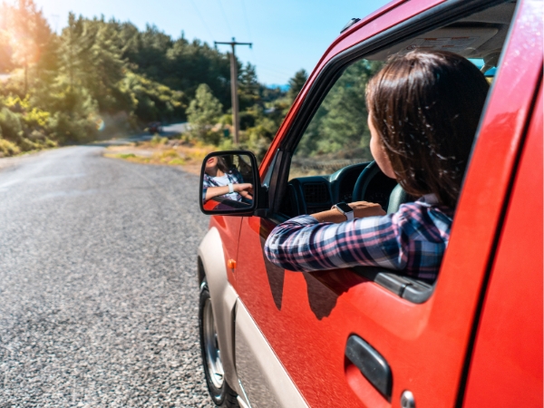 Driving in a Forest Road